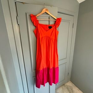 Gorgeous Donna Morgan Hot Pink/Orange Maxi Dress